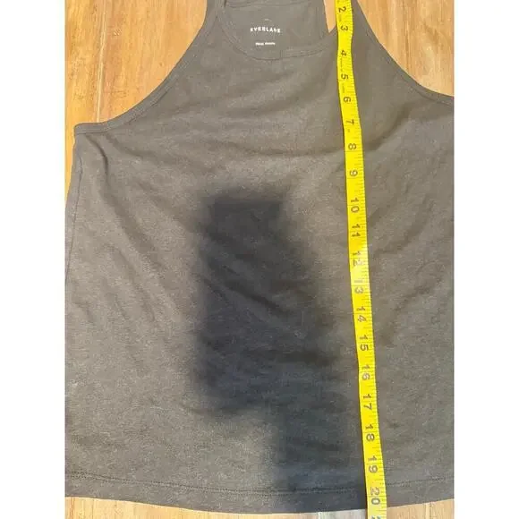 Everlane Womens Organic Cotton Racerback Tank Top Black SIZE XS - Picture 5 of 6
